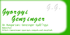 gyorgyi genzinger business card